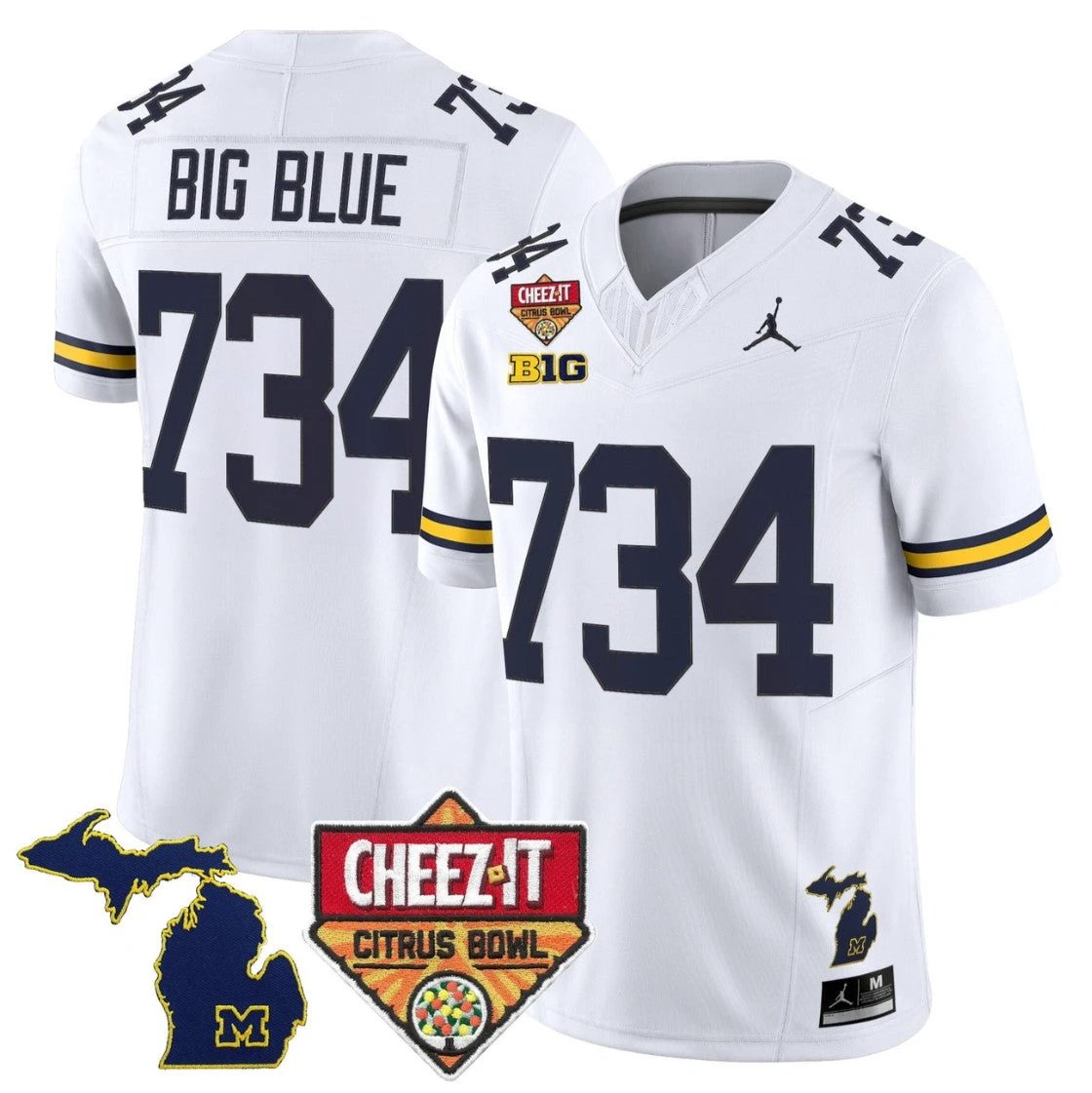 Big Blue Jersey #734 Michigan Wolverines 2025 Cheez-It Citrus Bowl by My Store NCAA Football Jerseys