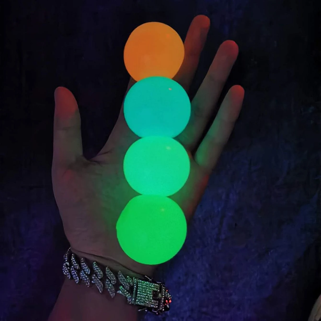 Decompression Glowing Wall Sticking Ball (4 PACK) Bowlift by Bowlift