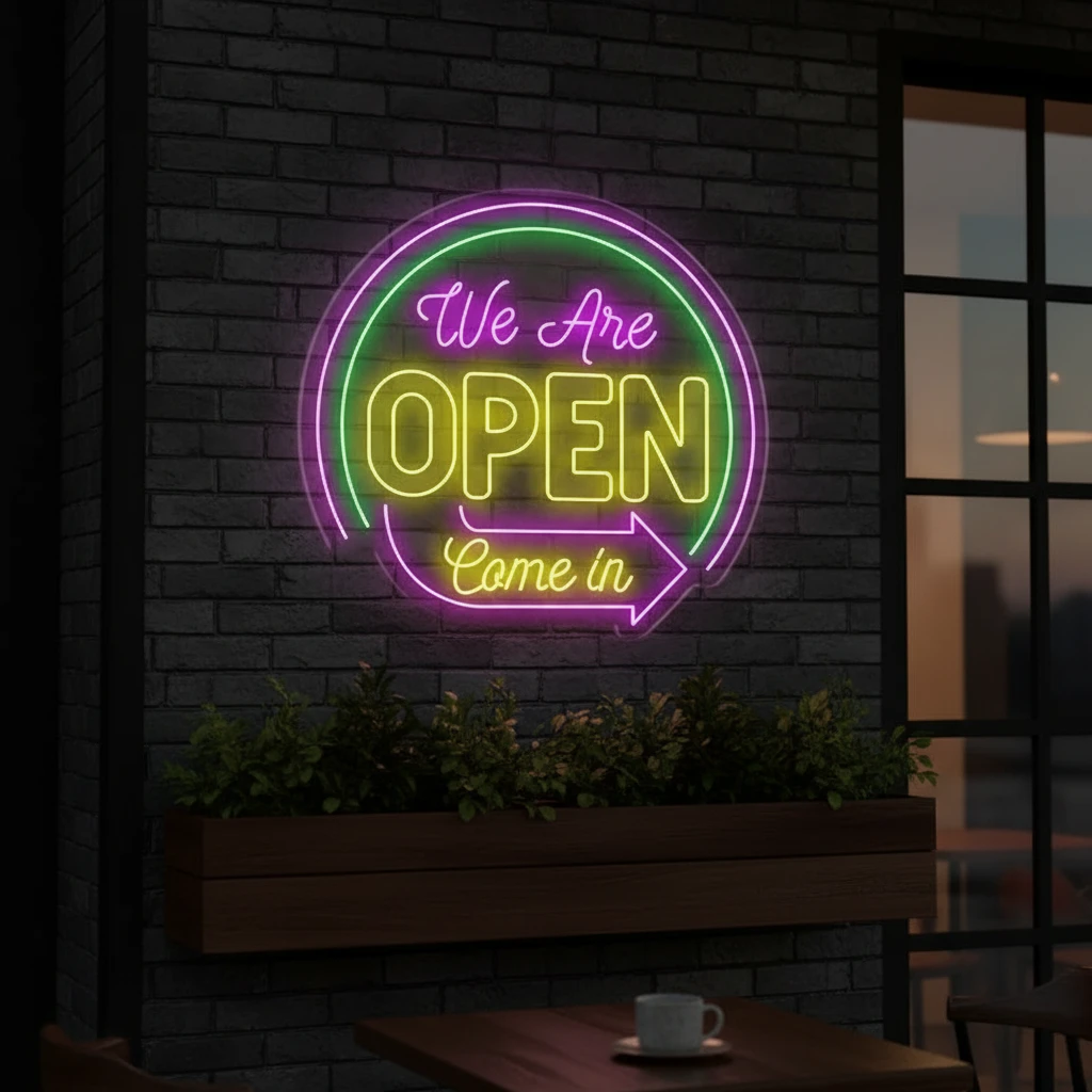 We Are Open Come In Led Neon Sign by Neonchics
