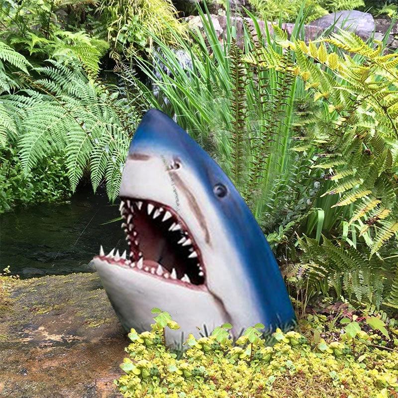 Garden Art Shark Figure Decoration by Bowlift