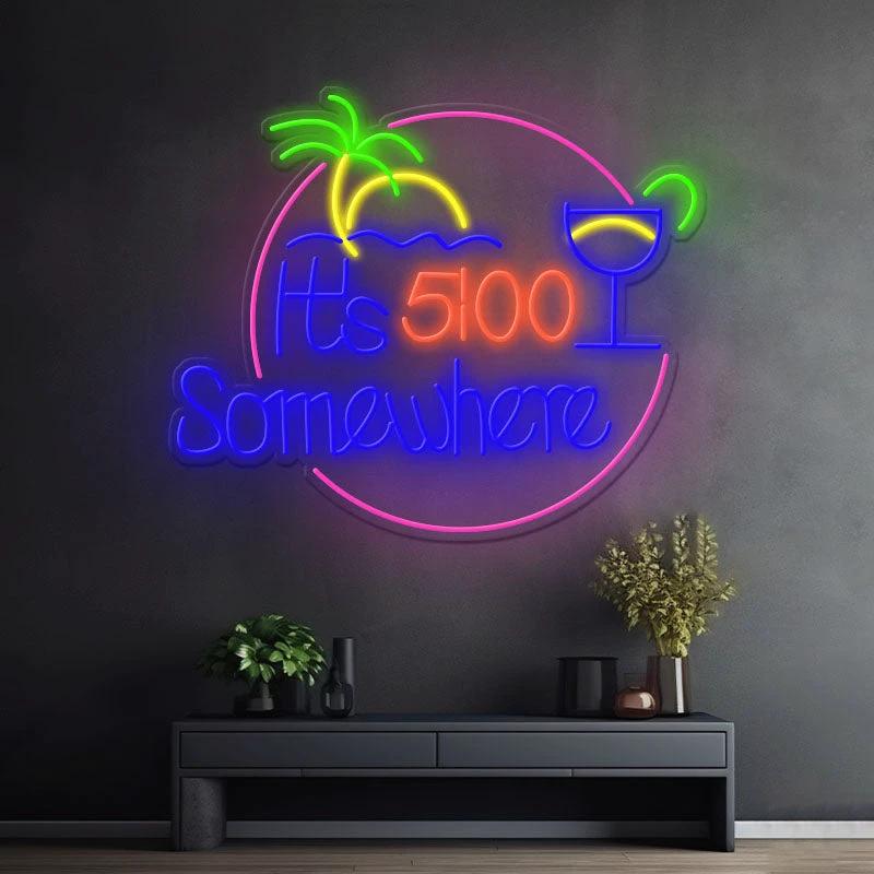 It's 5 O'clock Somewhere Neon Sign Shop Decor Neon Sign by Neonchics
