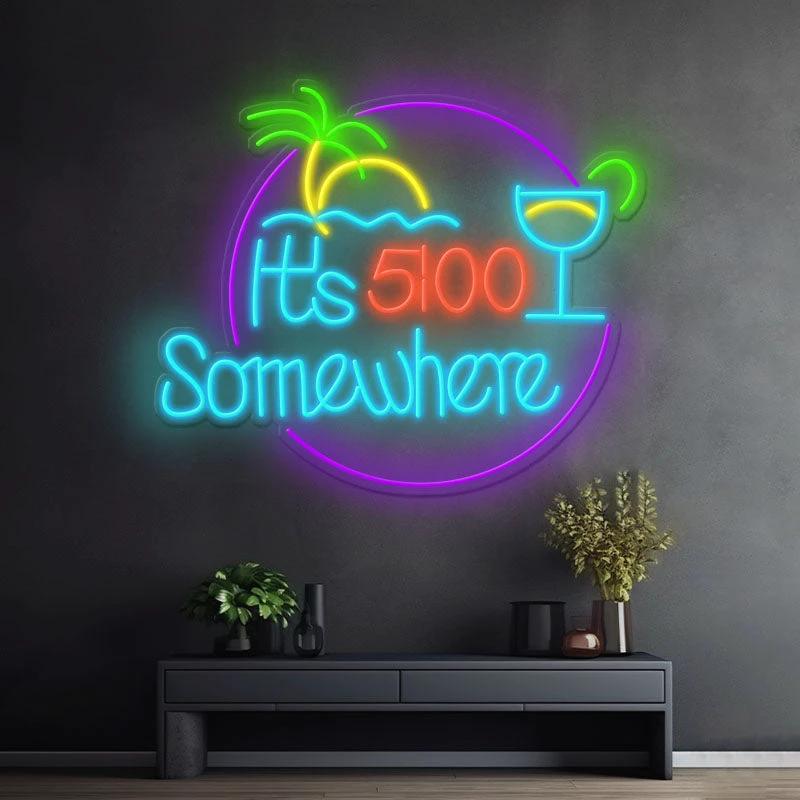 It's 5 O'clock Somewhere Neon Sign Shop Decor Neon Sign by Neonchics