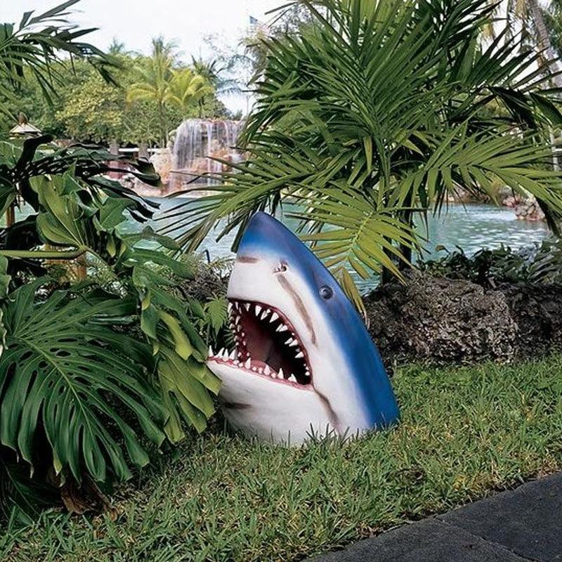 Garden Art Shark Figure Decoration by Bowlift