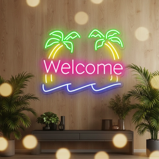 Custom Palm Tree Neon Sign Summer Party Sign by Neonchics