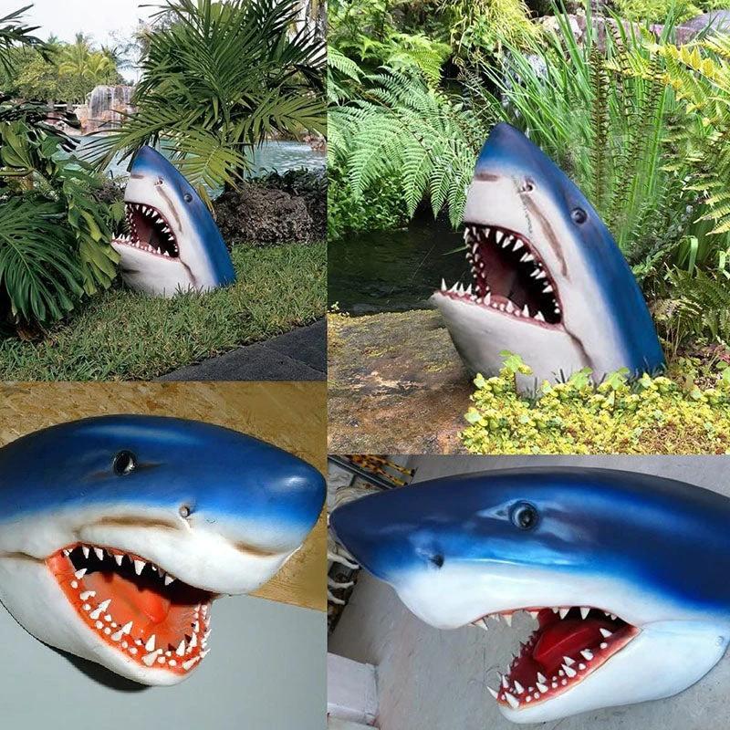 Garden Art Shark Figure Decoration by Bowlift