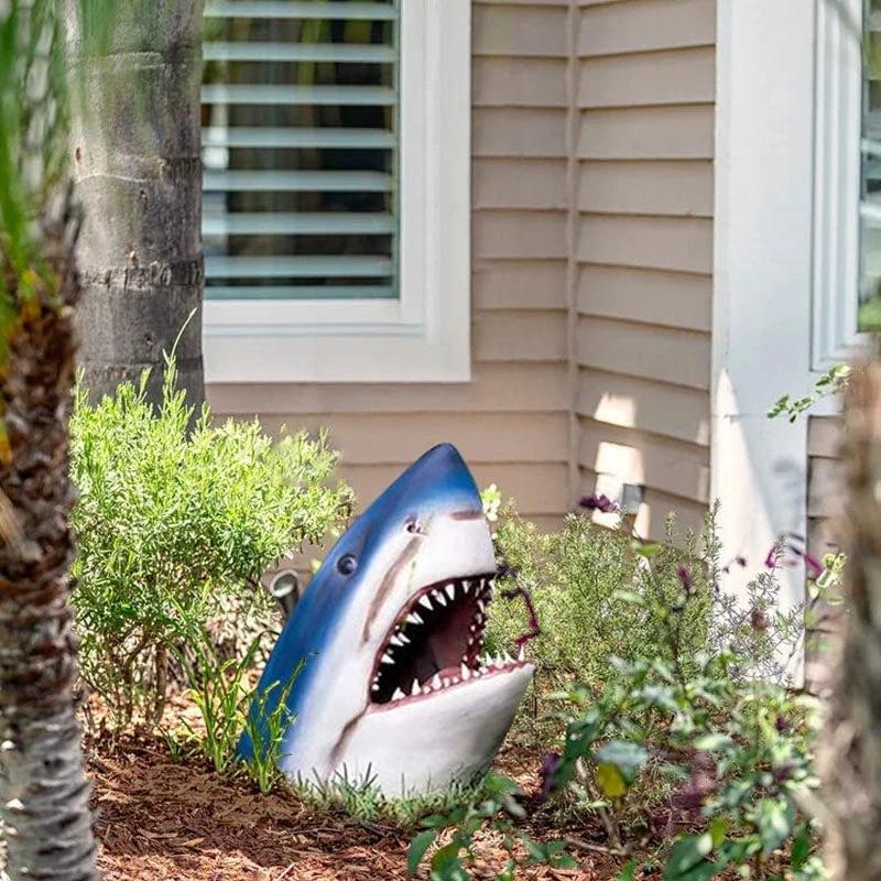 Garden Art Shark Figure Decoration by Bowlift