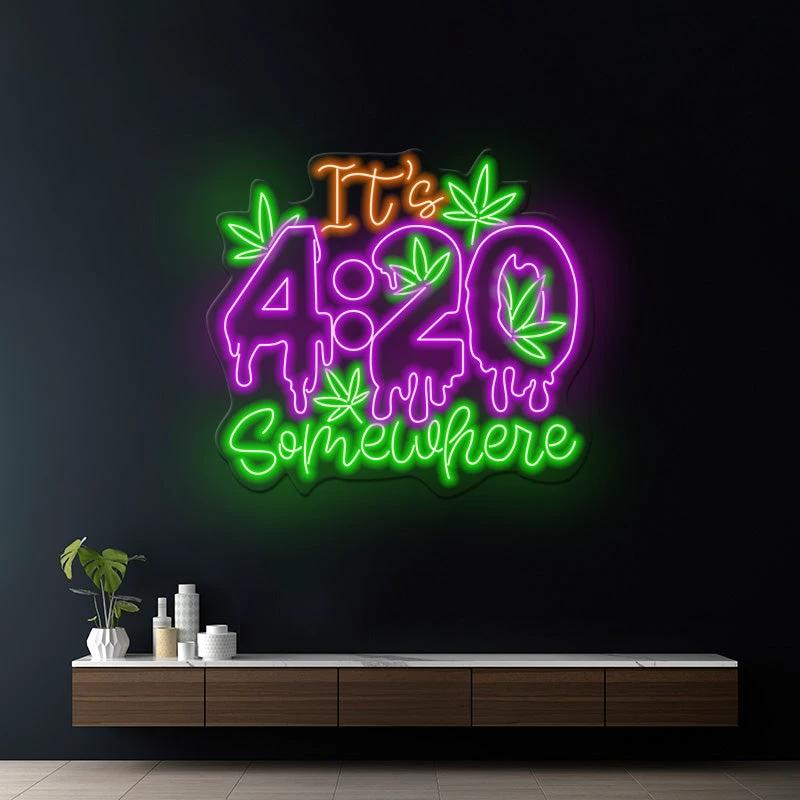 It's 4:20 Somewhere Neon Sign by Neonchics