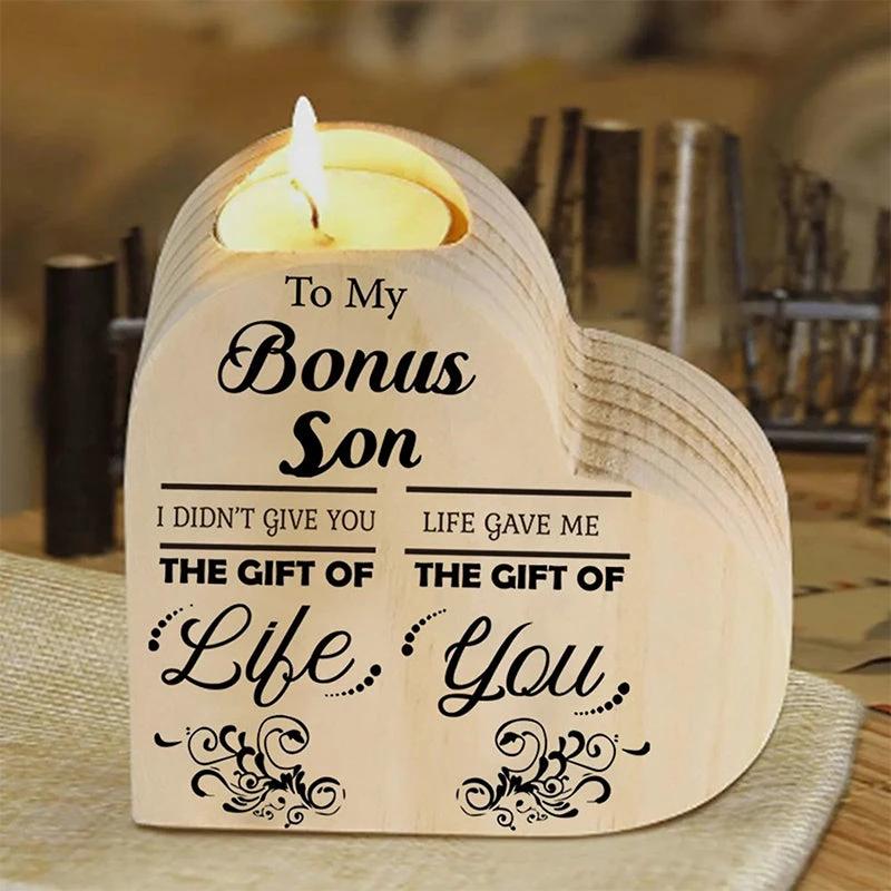 Wood heart candle holder by Bowlift