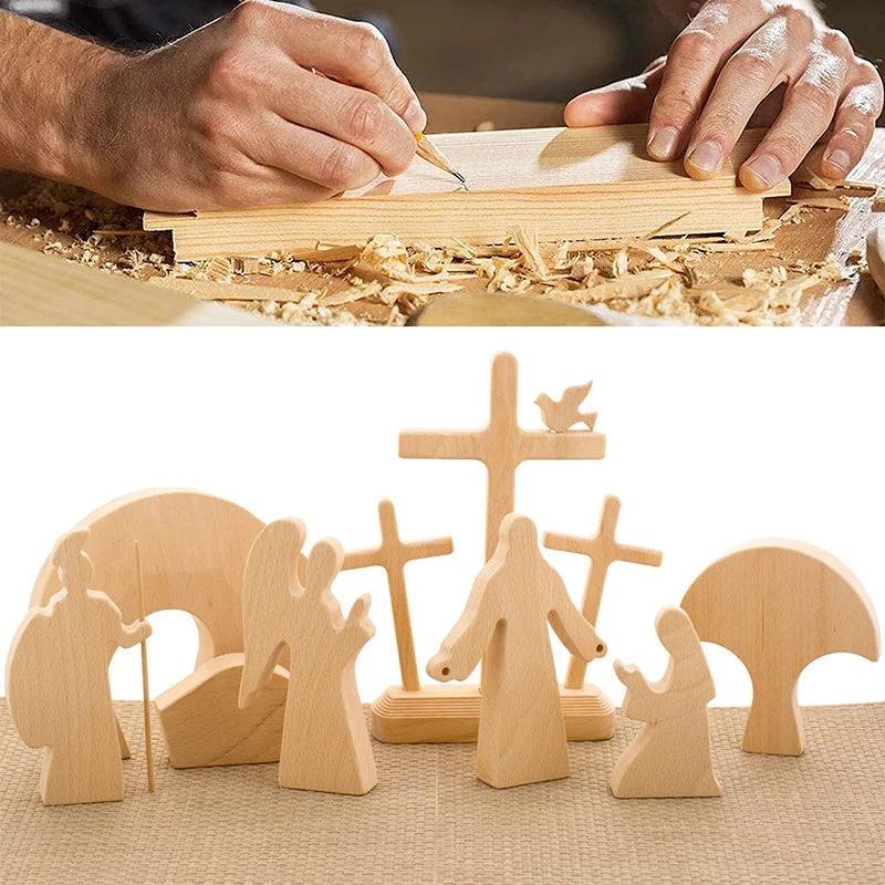 Wood Decoration Easter Scene by Bowlift