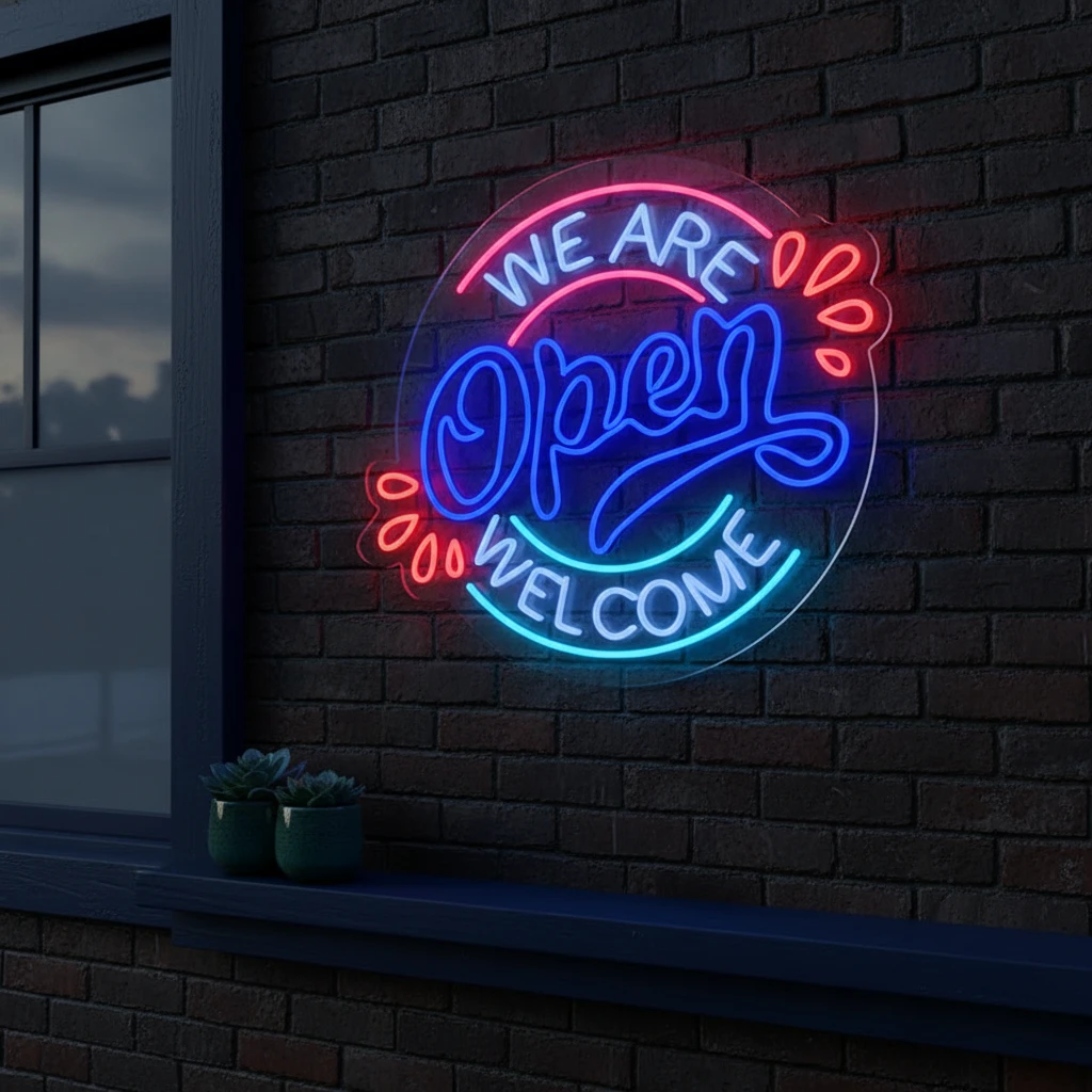We Are Open Welcome Neon Sign Shop Decor Sign by Neonchics