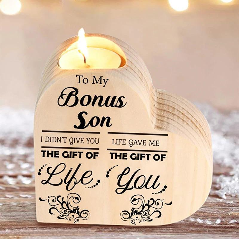 Wood heart candle holder by Bowlift
