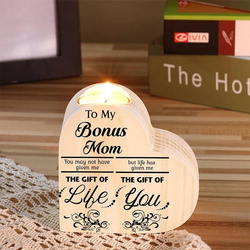 Wood heart candle holder by Bowlift