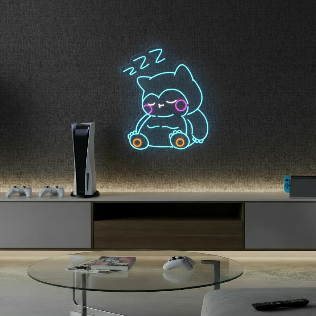 Snorlax Cartoon Led Neon Sign Kids Room Decor by Neonchics