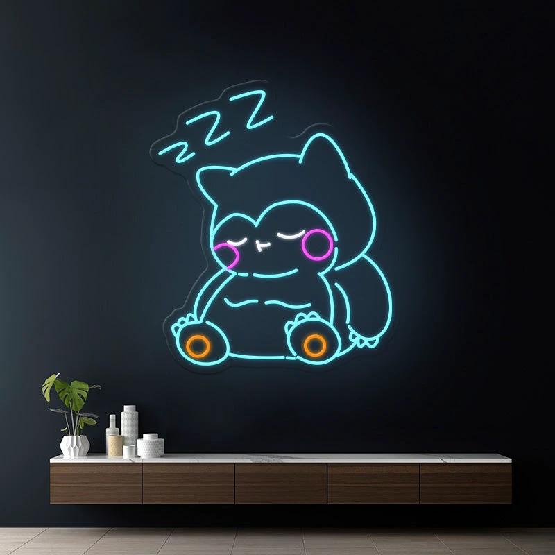 Snorlax Cartoon Led Neon Sign Kids Room Decor by Neonchics