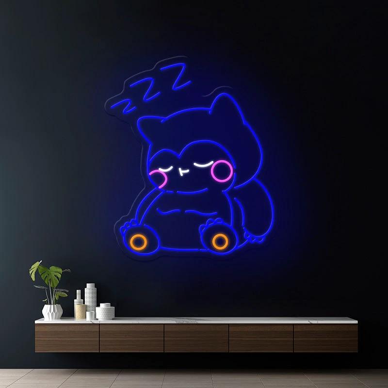 Snorlax Cartoon Led Neon Sign Kids Room Decor by Neonchics