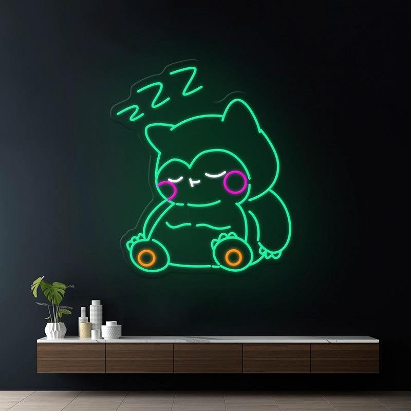 Snorlax Cartoon Led Neon Sign Kids Room Decor by Neonchics