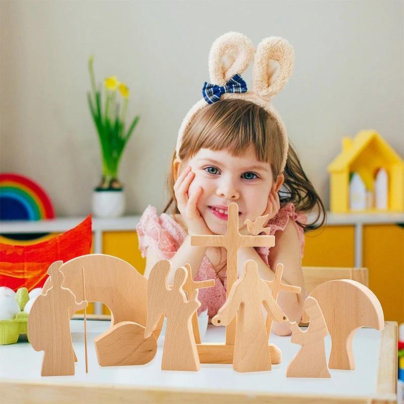 Wood Decoration Easter Scene by Bowlift