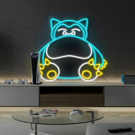Anime Neon Sign Snorlax Cartoon Neon Sign by Neonchics