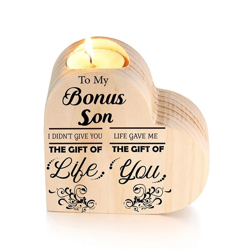 Wood heart candle holder by Bowlift