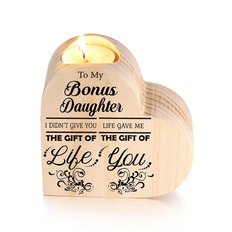 Wood heart candle holder by Bowlift