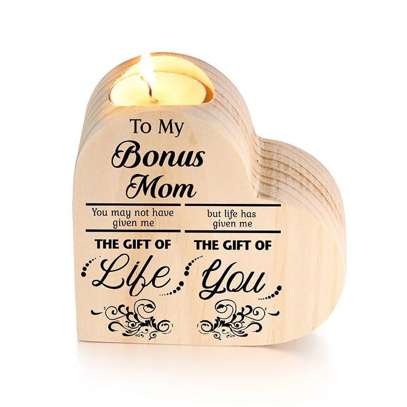 Wood heart candle holder by Bowlift