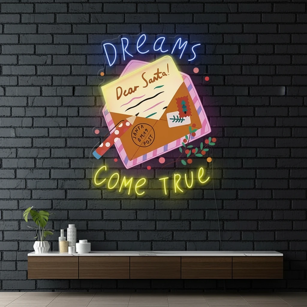 Dear Santa Letter Christmas Artwork Led Neon Sign by Neonchics