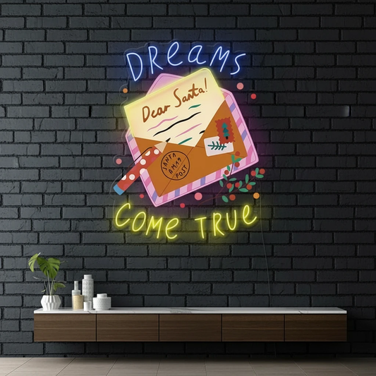 Dear Santa Letter Christmas Artwork Led Neon Sign by Neonchics