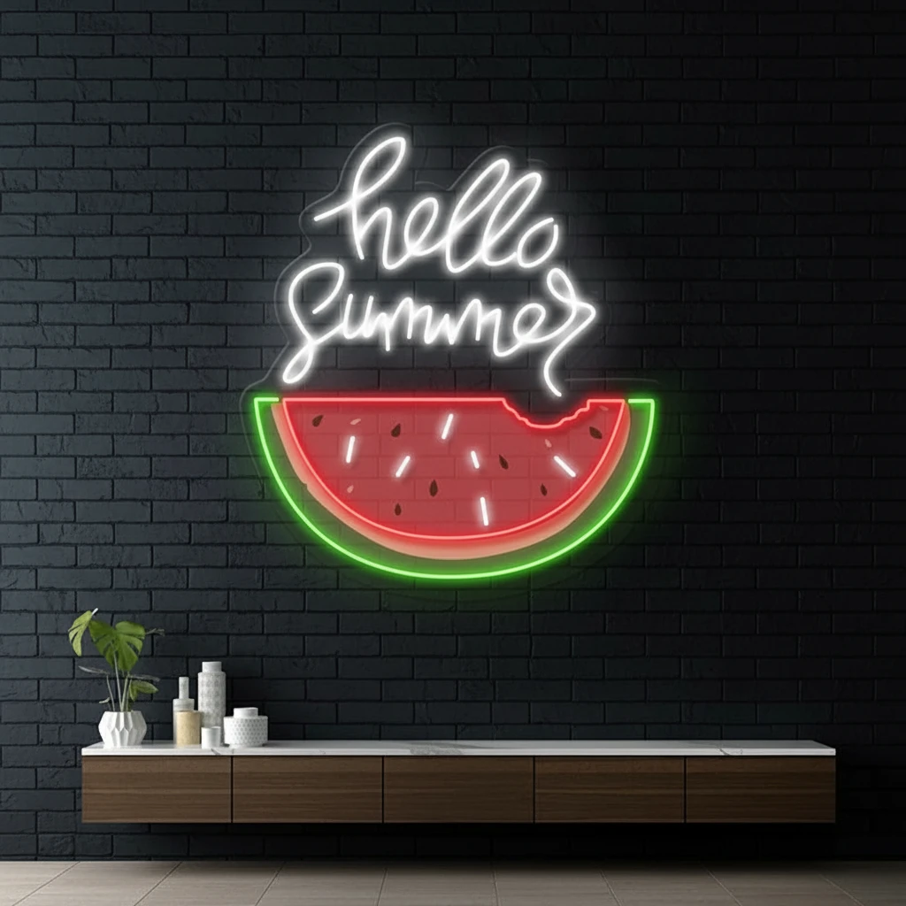 Hello Summer Artwork Neon Sign Wall Decor Sign by Neonchics