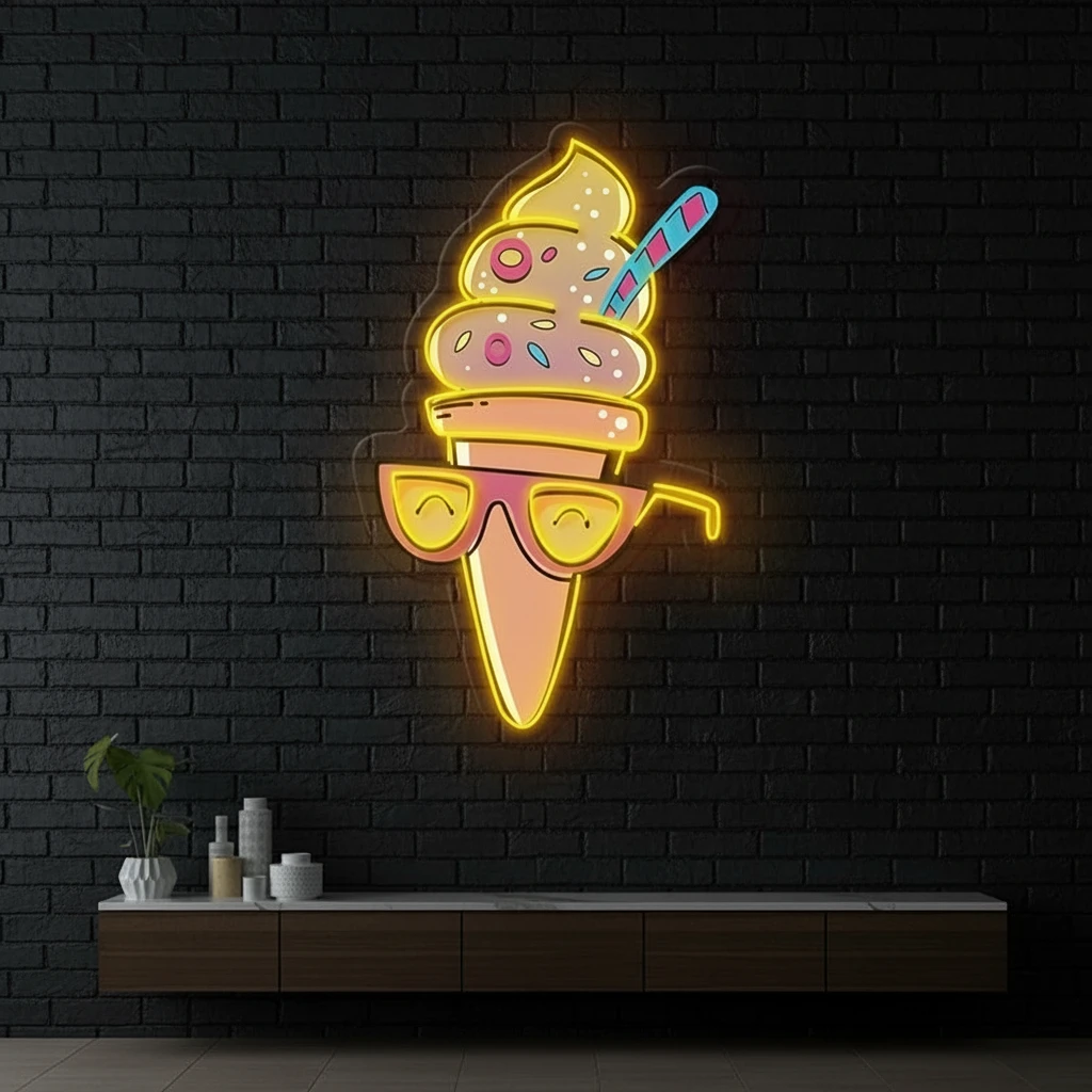 Ice Cream Artwork Neon Sign Wall Decor Sign by Neonchics