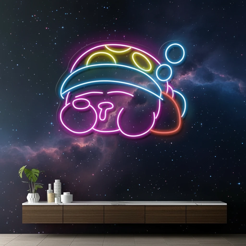 Sleeping Kirby Neon Sign for Girl Gifts Kids Room Decor by Neonchics