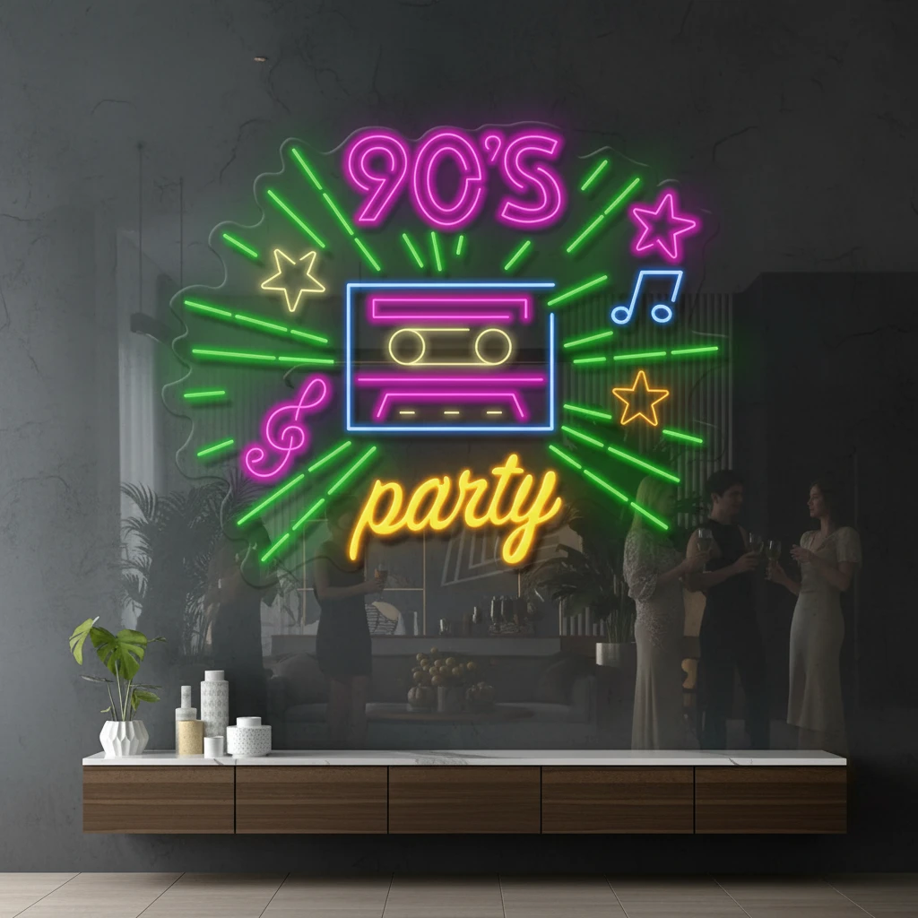 90‘s Party Led Neon Sign by Neonchics