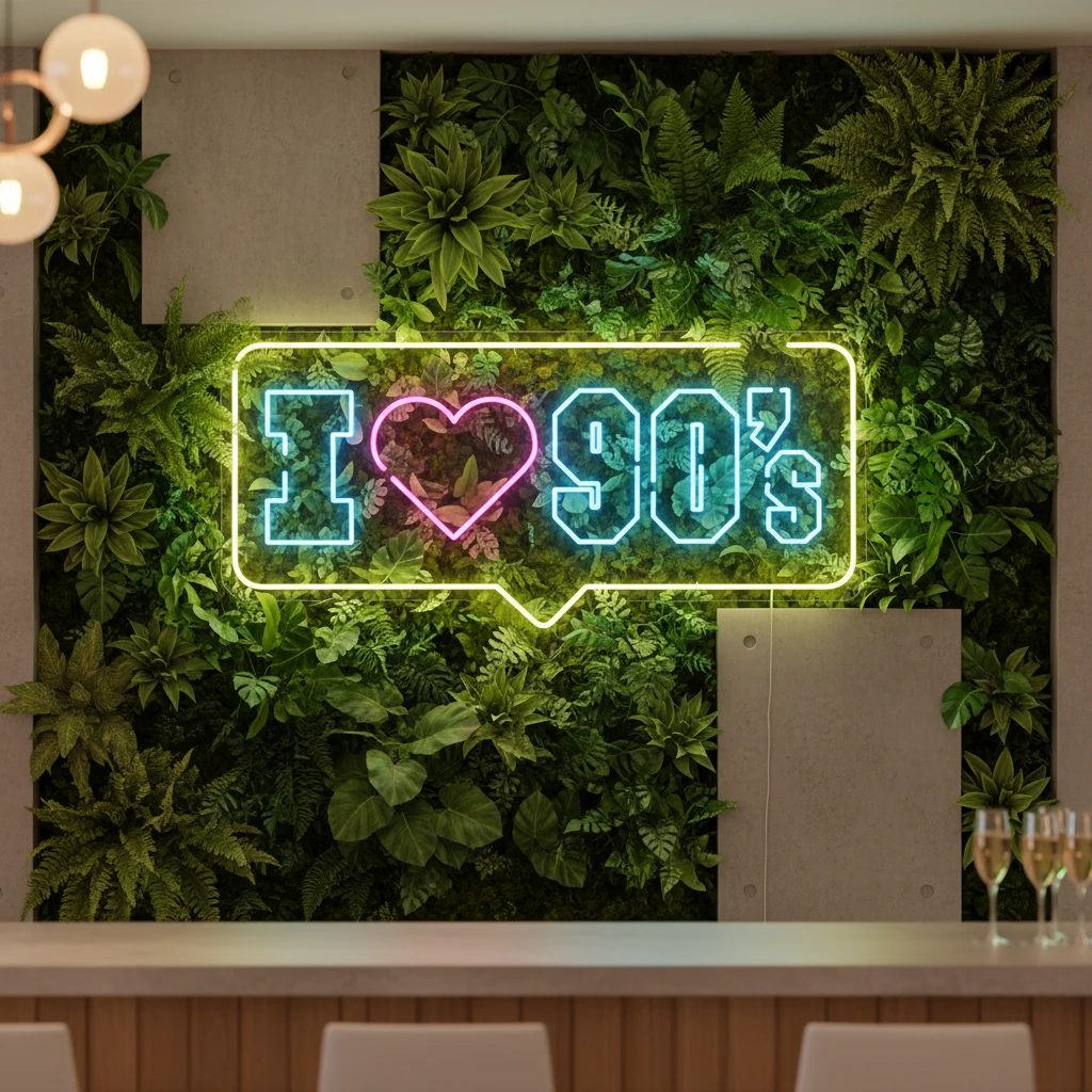 I Love 90's Led Neon Sign 90s Party Decor Sign by Neonchics