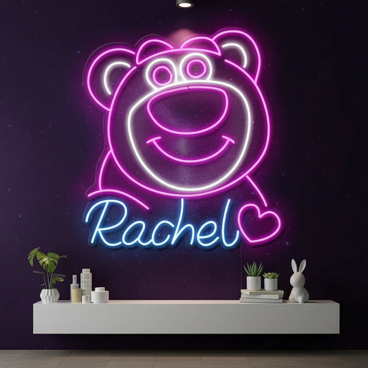 Cute Bear Neon Sign Custom Name Led Neon Sign Gift by Neonchics