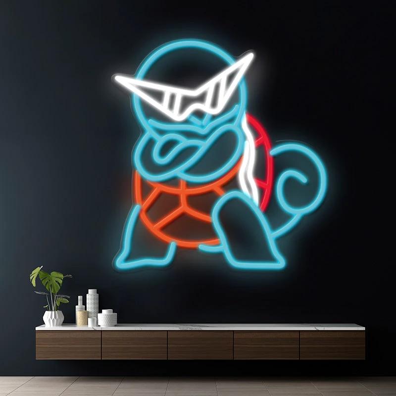 Squirtle Cartoon Neon Sign Gaming Room Decor Sign by Neonchics