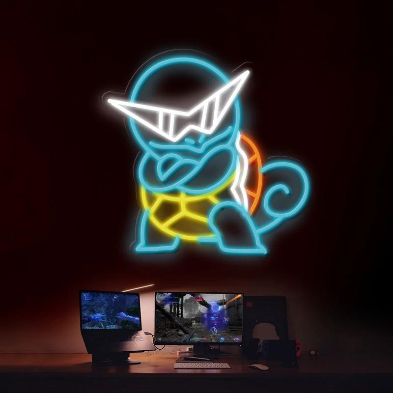 Squirtle Cartoon Neon Sign Gaming Room Decor Sign by Neonchics