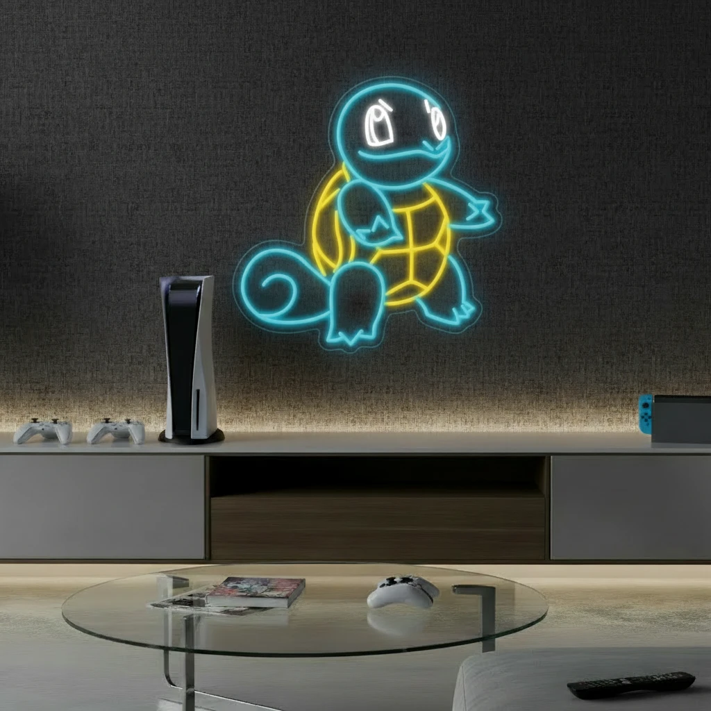 Squirtle Neon Sign Gaming Room Decor Sign Home Decor Sign by Neonchics