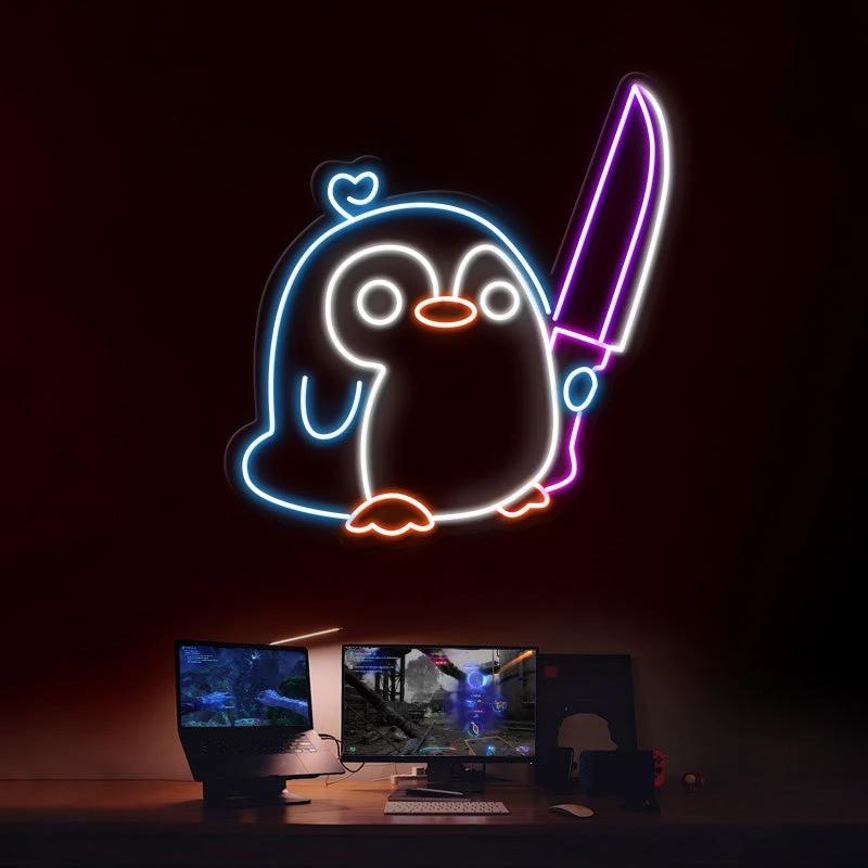 Cute Penguin Neon Sign Kids Gift Neon Sign by Neonchics