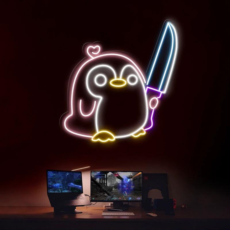 Cute Penguin Neon Sign Kids Gift Neon Sign by Neonchics