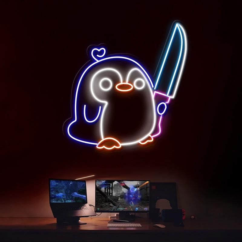 Cute Penguin Neon Sign Kids Gift Neon Sign by Neonchics