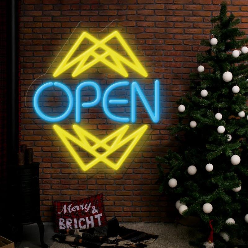 Open Neon Sign Shop Business Decor Sign by Neonchics