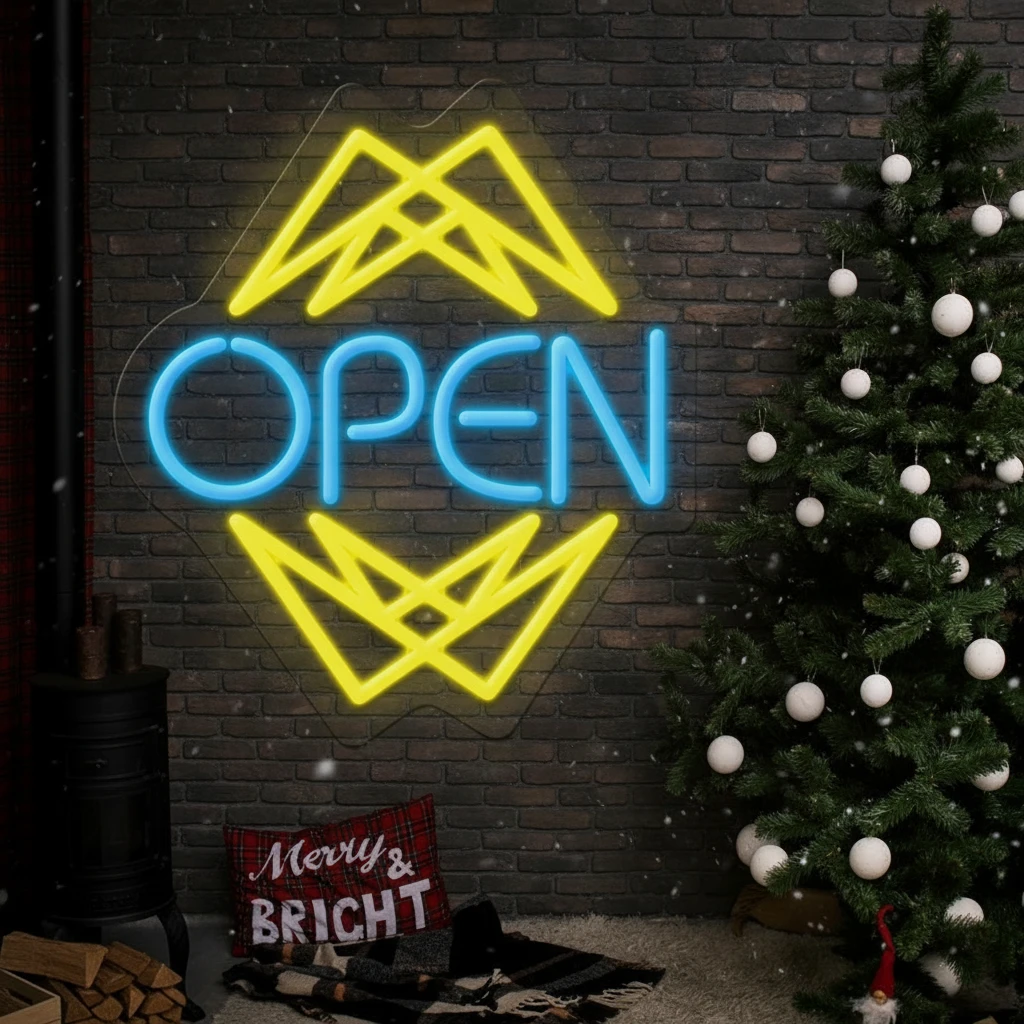 Open Neon Sign Shop Business Decor Sign by Neonchics