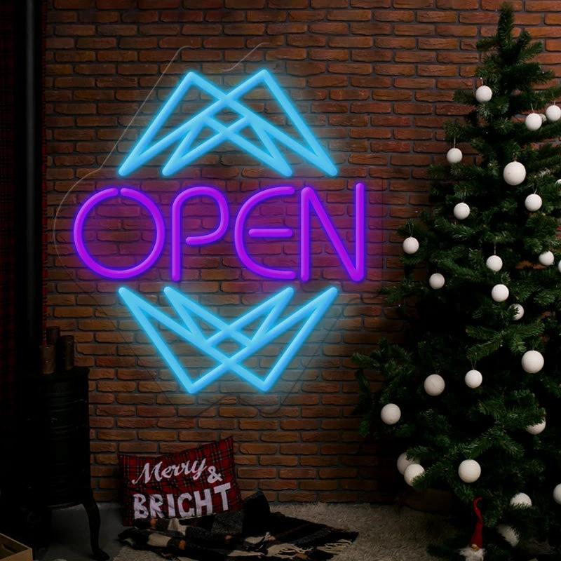 Open Neon Sign Shop Business Decor Sign by Neonchics