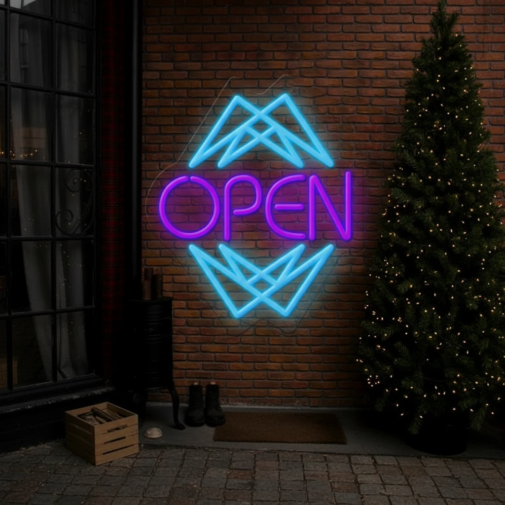 Open Neon Sign Shop Business Decor Sign by Neonchics