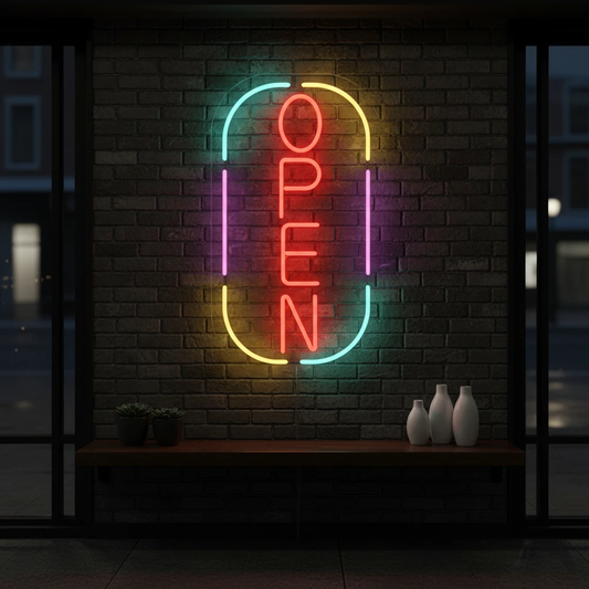 Colorful Open Led Neon Sign Shop Decor Sign by Neonchics
