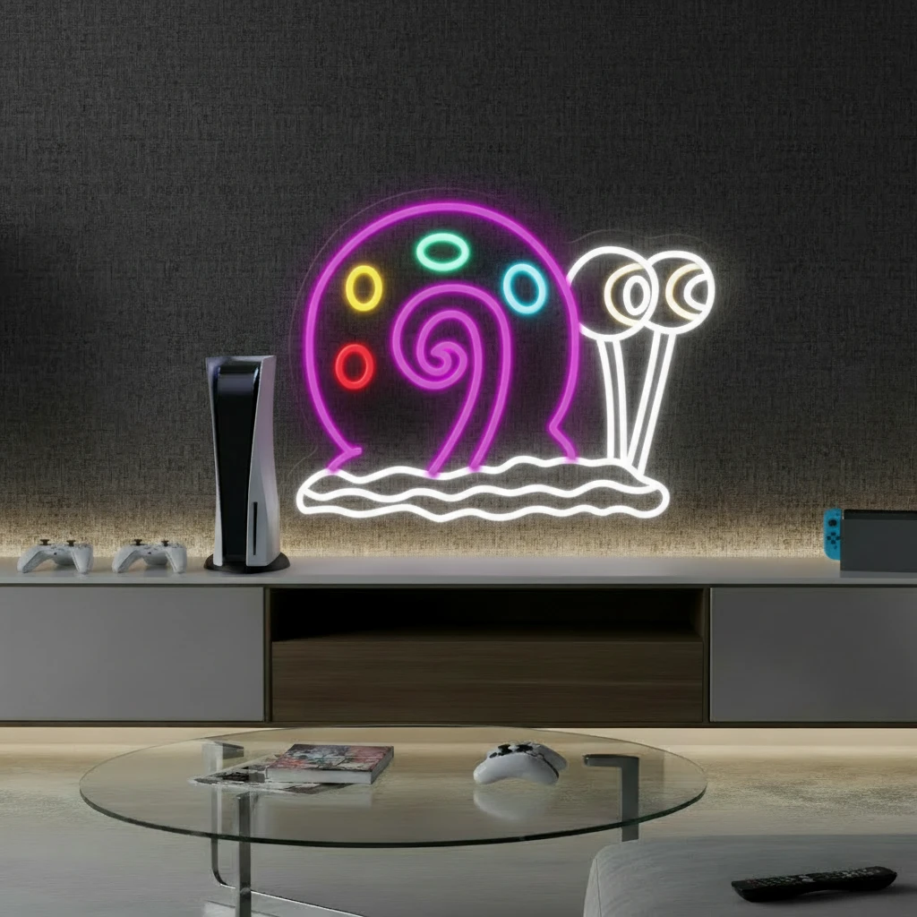 Snail Cartoon Led Neon Sign Gaming Room Decor Sign by Neonchics