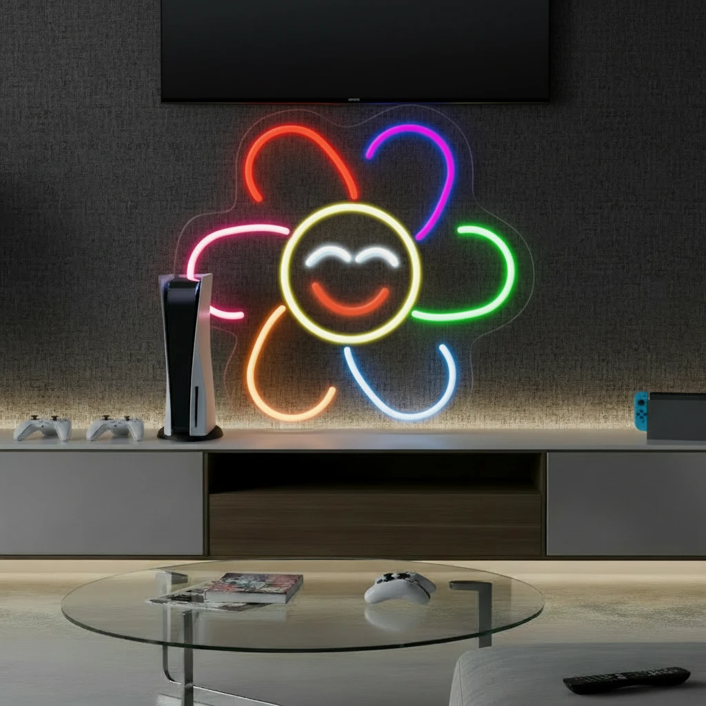Smiling Sunflower Led Neon Sign by Neonchics