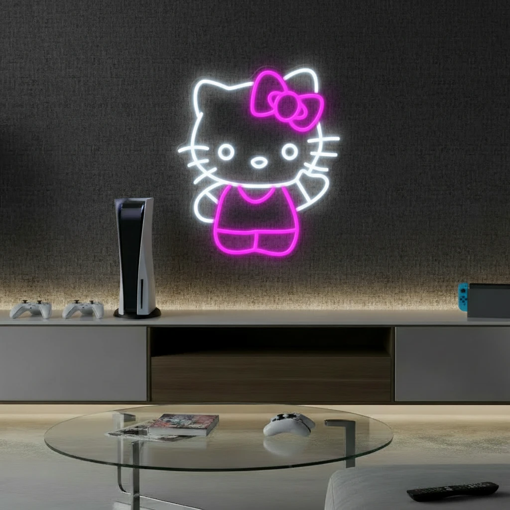 Cute Cat Neon Signs Girls Gift Room Decor Sign by Neonchics