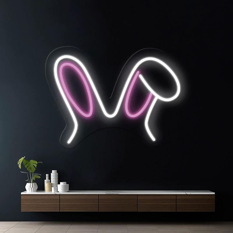 Bunny Ear Led Neon Sign Gaming Room Decor Sign by Neonchics