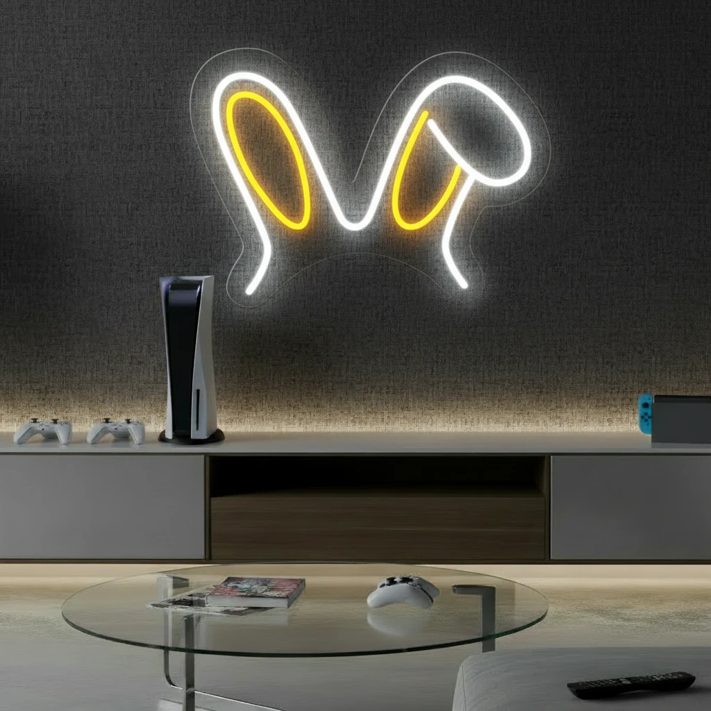 Bunny Ear Led Neon Sign Gaming Room Decor Sign by Neonchics
