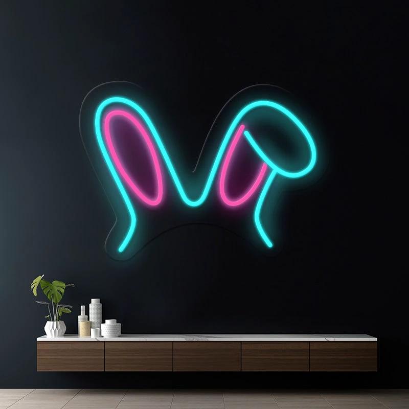 Bunny Ear Led Neon Sign Gaming Room Decor Sign by Neonchics